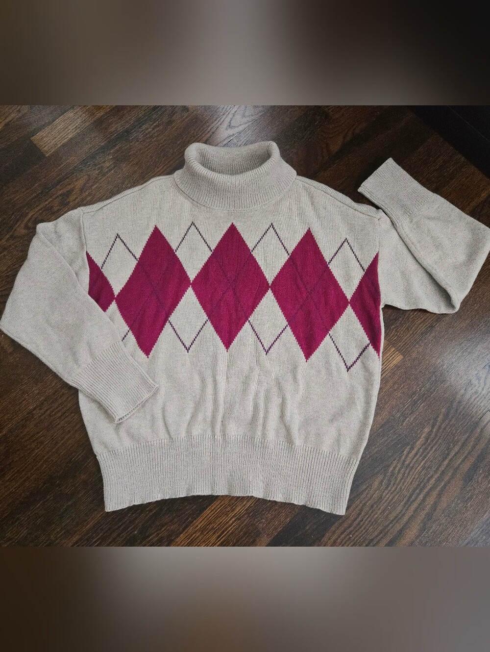 Argyle Turtleneck Sweater Size XXL 2XL